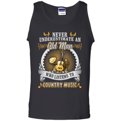 An Old Man Listen To Country Music-T-Shirt & Hoodie-Unisex Tank-Black