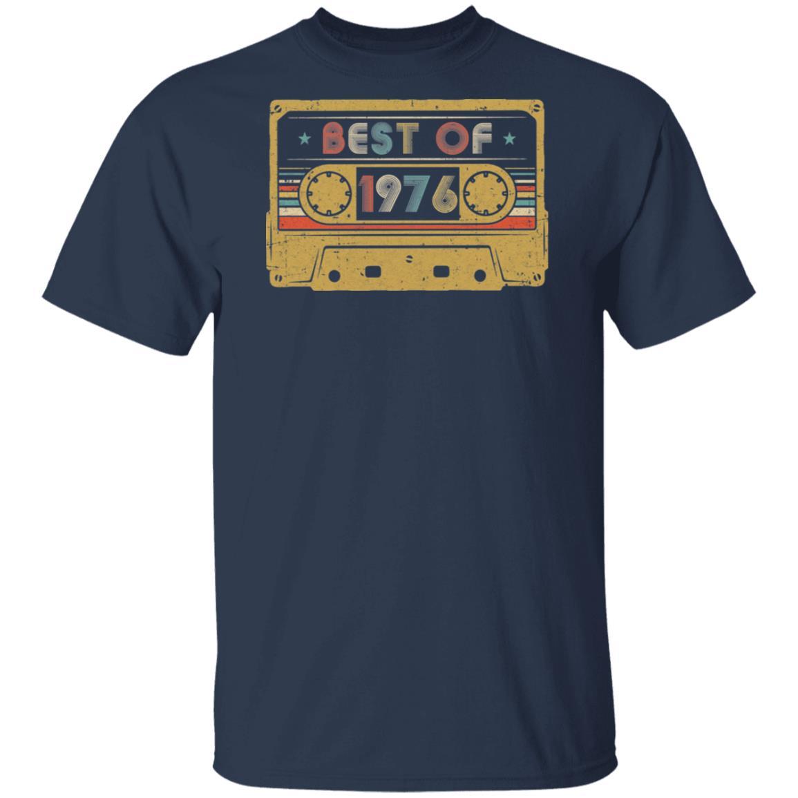Vintage Cassette Best Of 1976 45th Cassette Birthday Gifts-T-Shirt & Hoodie-Classic T-Shirt-Navy