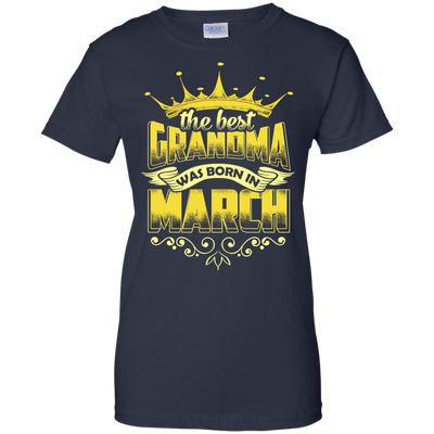 The Best Grandma Was Born In March-T-Shirt & Hoodie-Women's T-Shirt-Navy