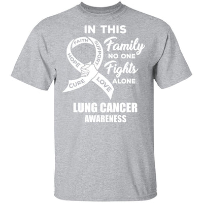In This School No One Fights Lung Cancer Awareness Alone-T-Shirt & Hoodie-Classic T-Shirt-Sport Grey