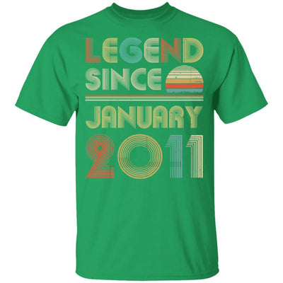 Legend Since January 2011 Vintage 10th Birthday Gifts Youth-Youth Shirt-Youth T-Shirt-Irish Green