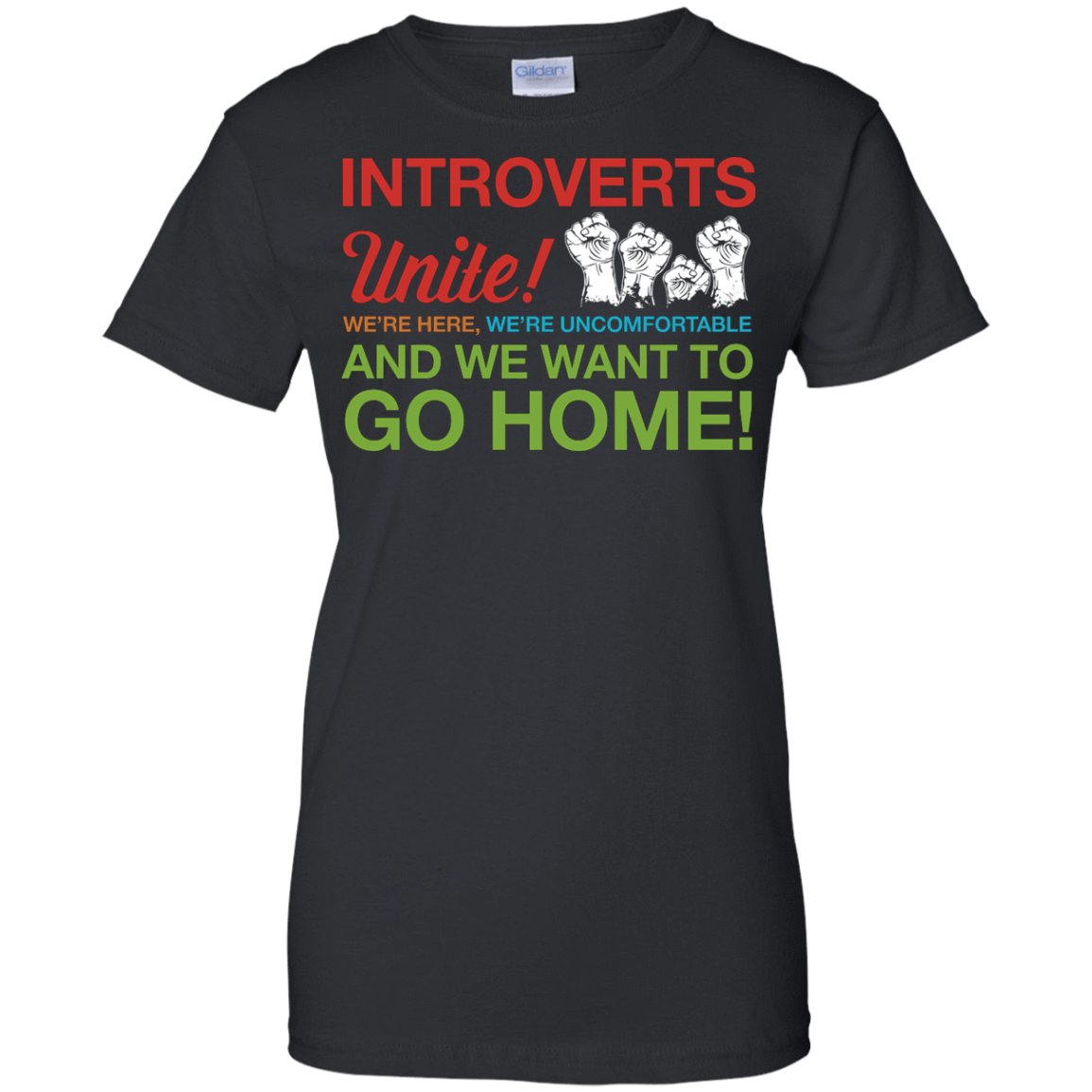 Introverts Unite We're Here We're Uncomfortable-T-Shirt & Hoodie-Women's T-Shirt-Black