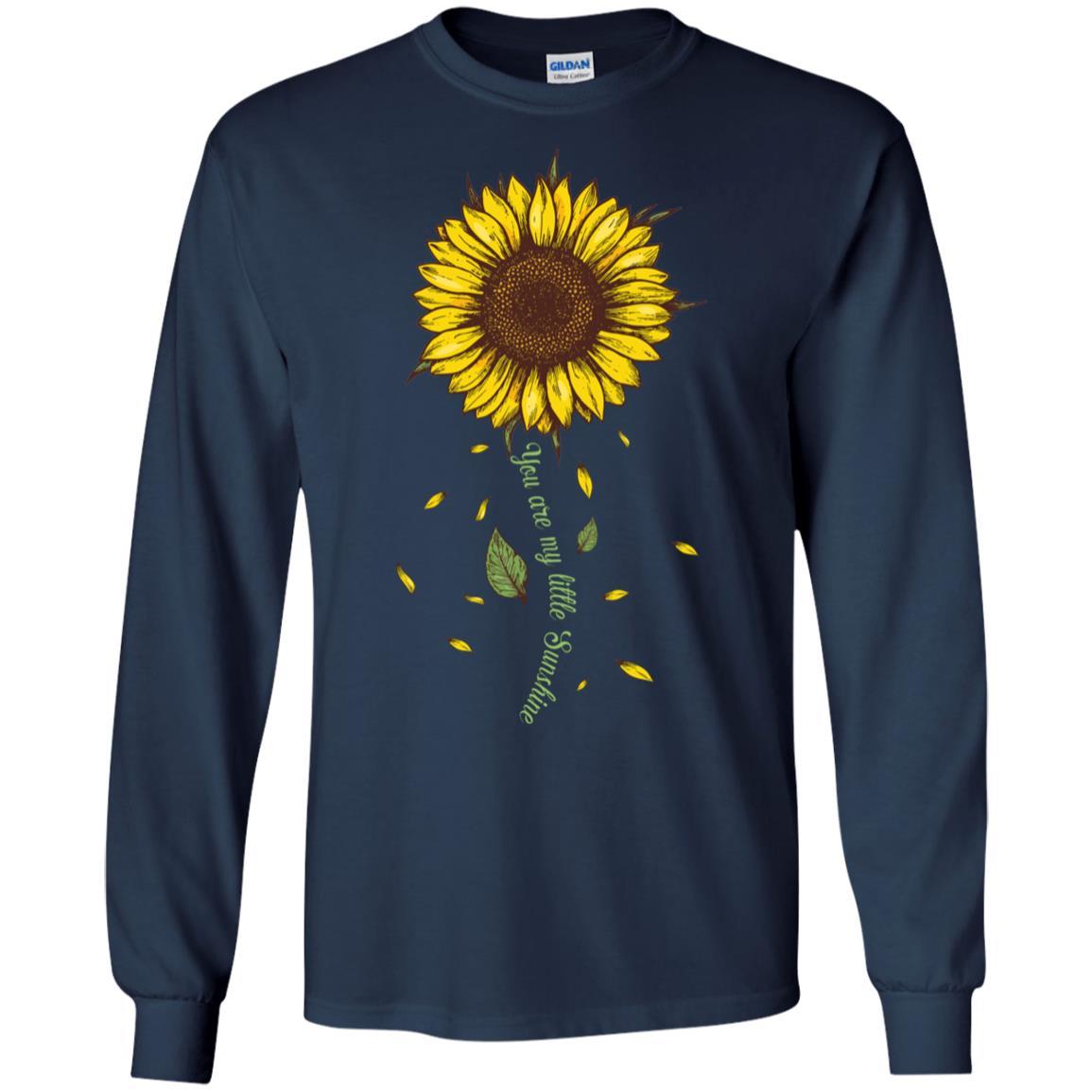You Are My Little Sunshine Sunflower-T-Shirt & Hoodie-Long Sleeve T-Shirt-Navy