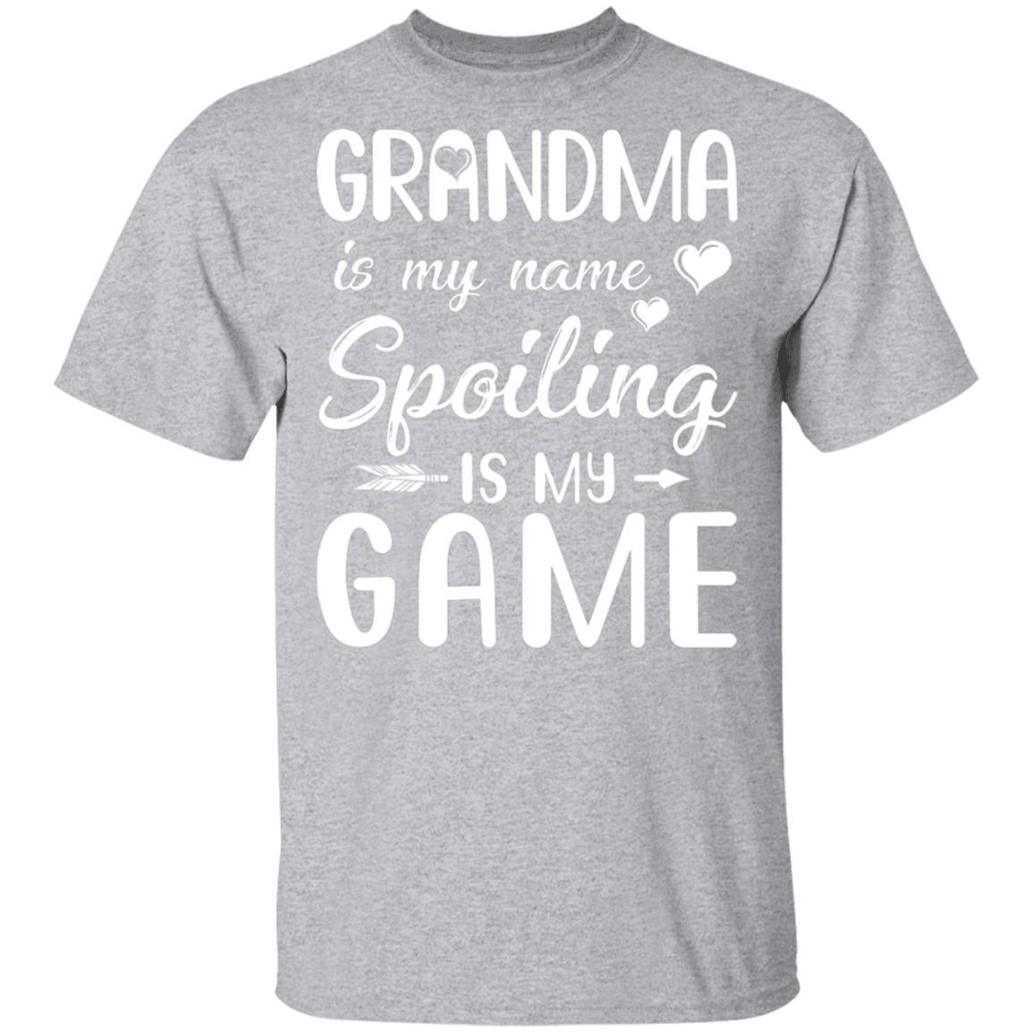Grandma Is My Name Spoiling Is My Game Funny Mothers Day-T-Shirt & Tank Top-Classic T-Shirt-Sport Grey