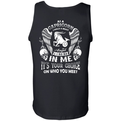 As A Capricorn I Hold A Beast An Angel A Madman In Me-T-Shirt & Hoodie-Unisex Tank-Black