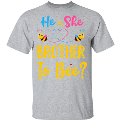 Gender Reveal Pink Blue What Will It Bee He Or She Brother Youth-Youth Shirt-Youth T-Shirt-Sport Grey