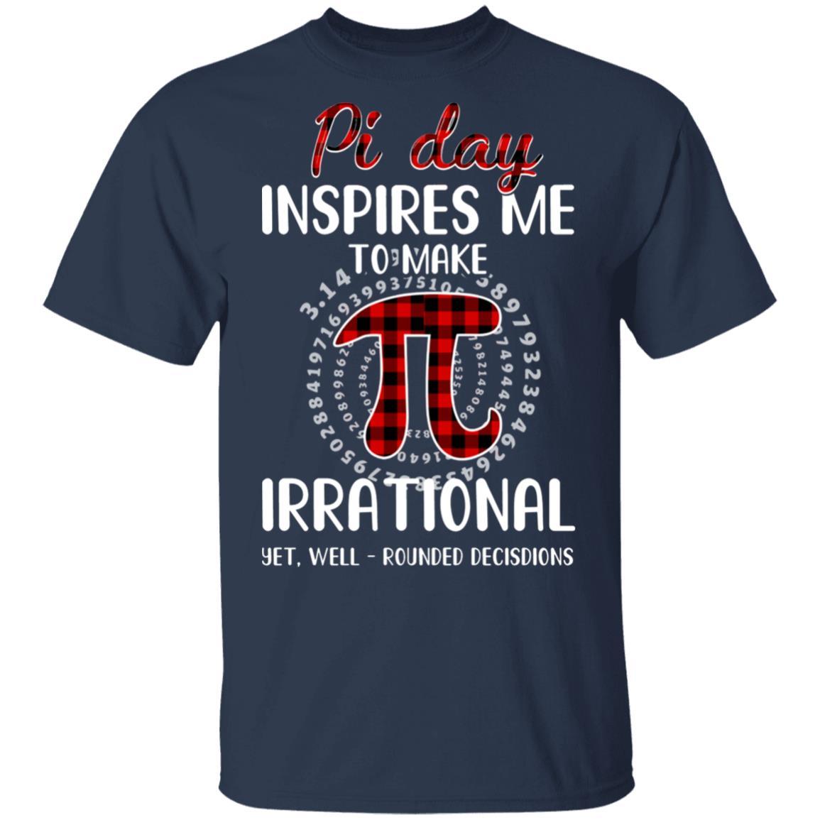 Pi Day Inspires Me To Make Irrational Red Plaid-T-Shirt & Hoodie-Classic T-Shirt-Navy