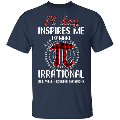 Pi Day Inspires Me To Make Irrational Red Plaid-T-Shirt & Hoodie-Classic T-Shirt-Navy