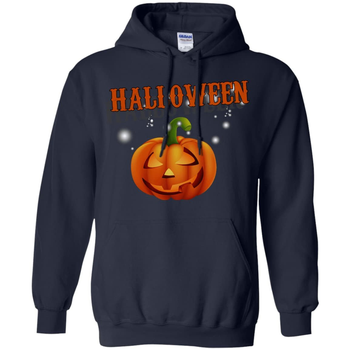 Glowing Pumpkin Cool Halloween-T-Shirt & Hoodie-Pullover Hoodie-Navy