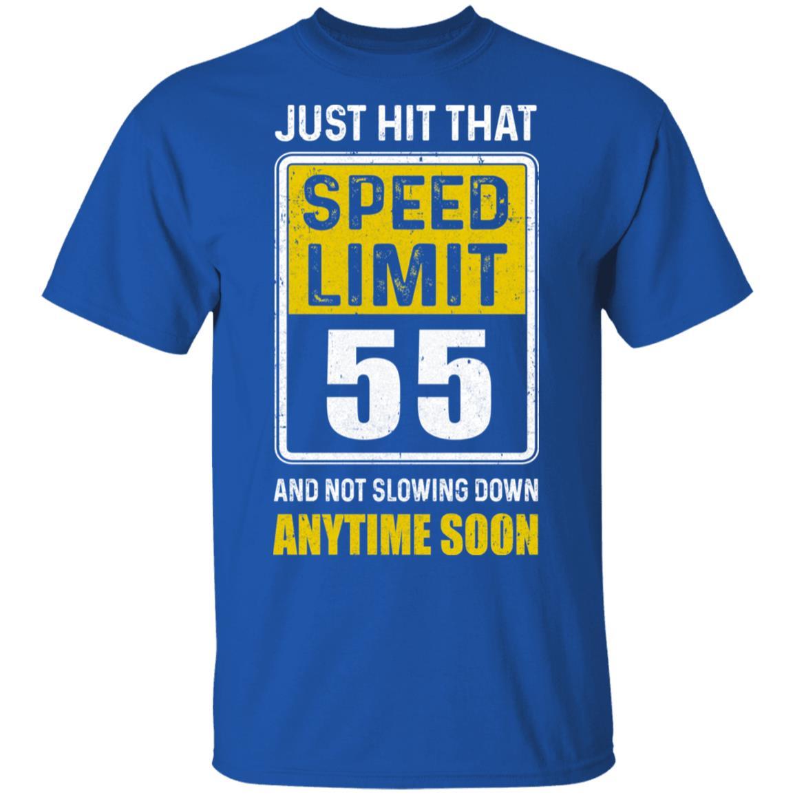 Happy 55th Birthday Gift With Speed Limit Sign 55-T-Shirt & Hoodie-Classic T-Shirt-Royal
