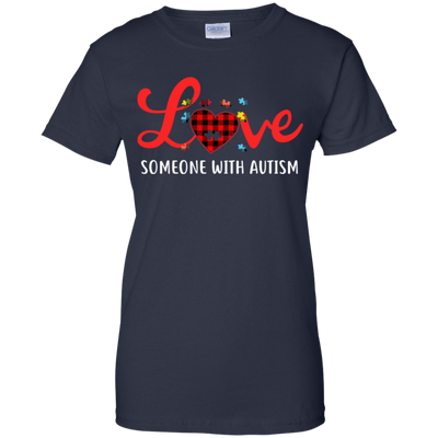Love Someone With Autism-T-Shirt & Hoodie-Women's T-Shirt-Navy