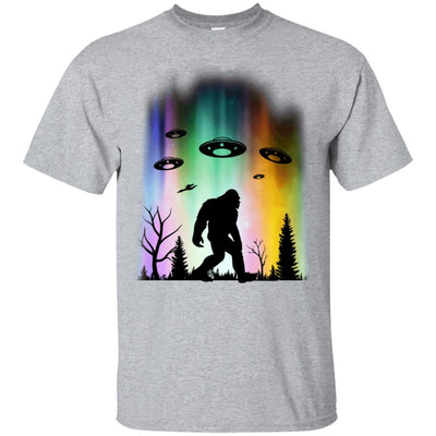 Bigfoot UFO Abduction Northern Lights Believing Gifts-T-Shirt & Hoodie-Classic T-Shirt-Sport Grey