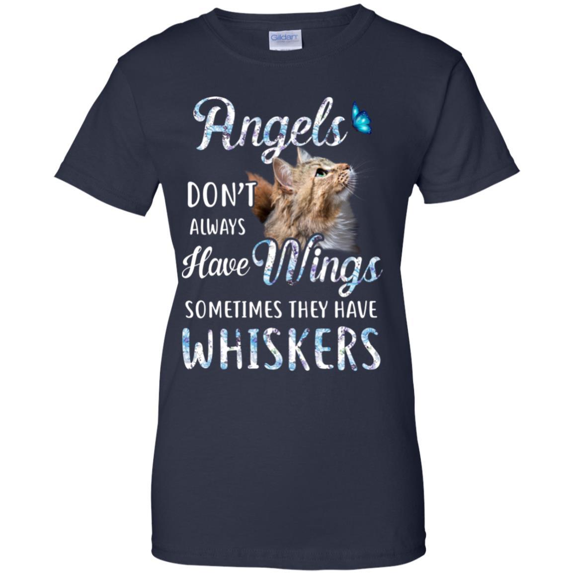 Angels Don't Always Have Wings Sometimes They Have Whiskers-T-Shirt & Tank Top-Women's T-Shirt-Navy