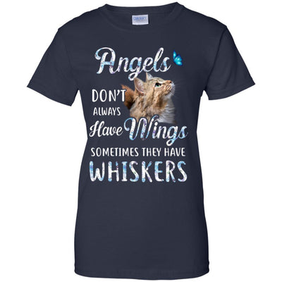 Angels Don't Always Have Wings Sometimes They Have Whiskers-T-Shirt & Tank Top-Women's T-Shirt-Navy