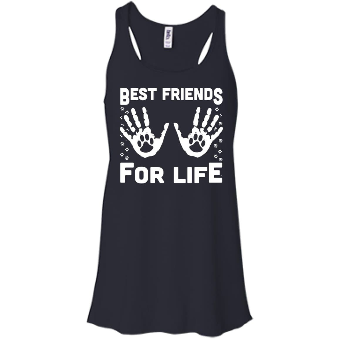Funny Cat Best Friends For Life-T-Shirt & Hoodie-Women's Flowy Racerback Tank-Midnight