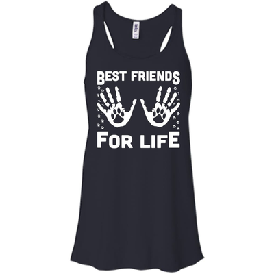 Funny Cat Best Friends For Life-T-Shirt & Hoodie-Women's Flowy Racerback Tank-Midnight