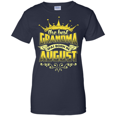 The Best Grandma Was Born In August-T-Shirt & Hoodie-Women's T-Shirt-Navy