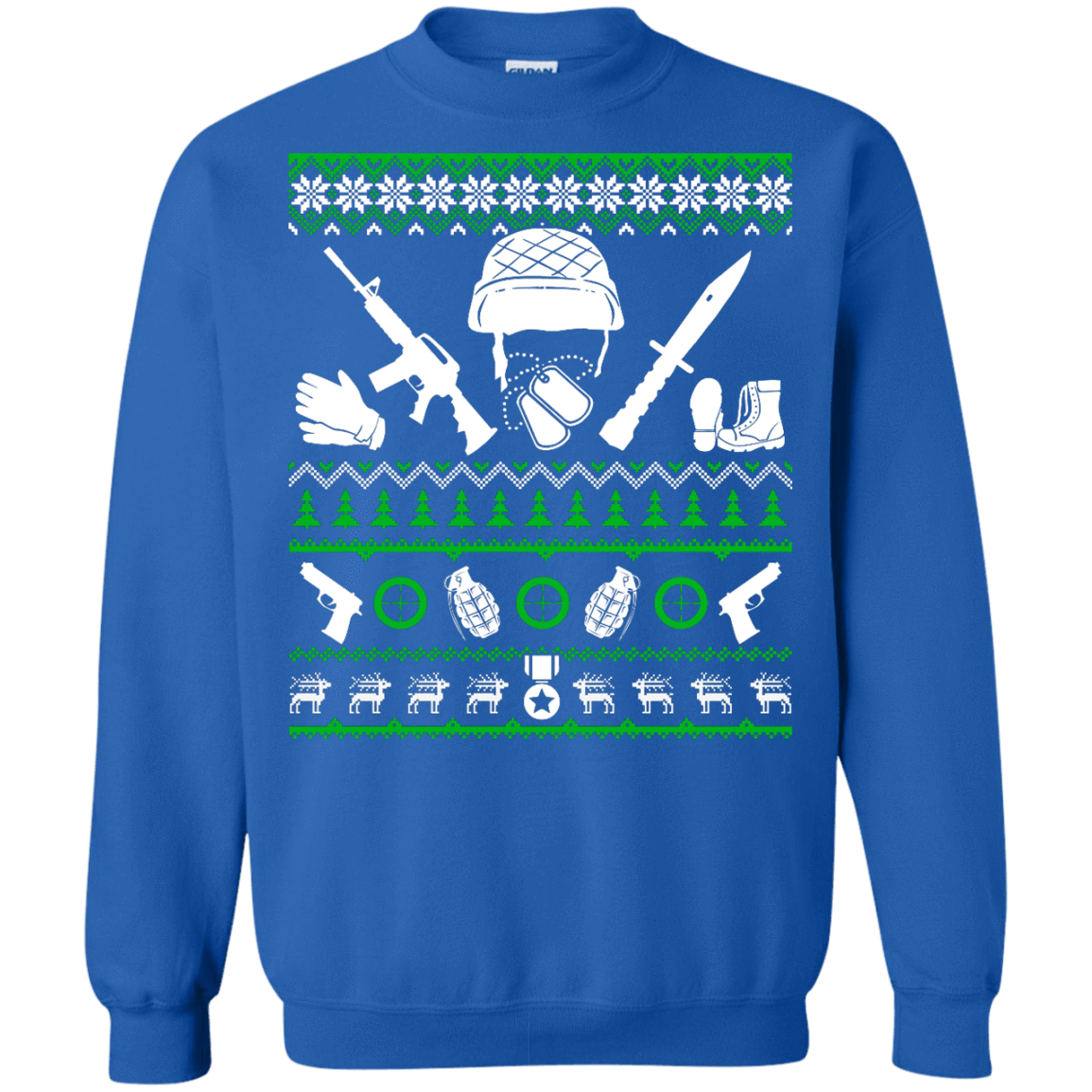 Veteran Christmas Sweater-T-Shirt & Hoodie-Crewneck Sweatshirt-Royal