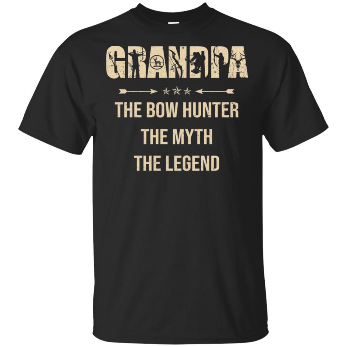 Grandpa The Bow Hunter The Myth The Legend Funny Hunting-T-Shirt & Hoodie-Classic T-Shirt-Black