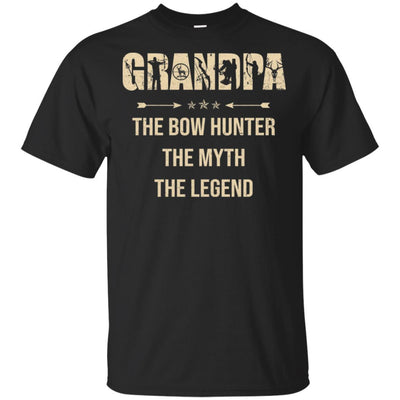 Grandpa The Bow Hunter The Myth The Legend Funny Hunting-T-Shirt & Hoodie-Classic T-Shirt-Black