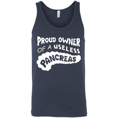 Proud Owner Of A Useless Pancreas Diabetes-T-Shirt & Hoodie-Unisex Tank-Navy