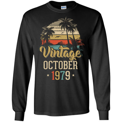 Retro Classic Vintage October 1979 42th Birthday Gift-T-Shirt & Hoodie-Long Sleeve T-Shirt-Black