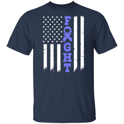 Stomach Cancer Awareness American Flag Distressed-T-Shirt & Hoodie-Classic T-Shirt-Navy