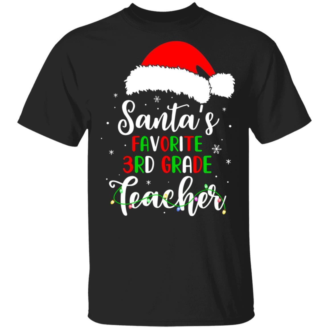 Santa's Favorite 3rd Grade Teacher Santa Hat Christmas Light
