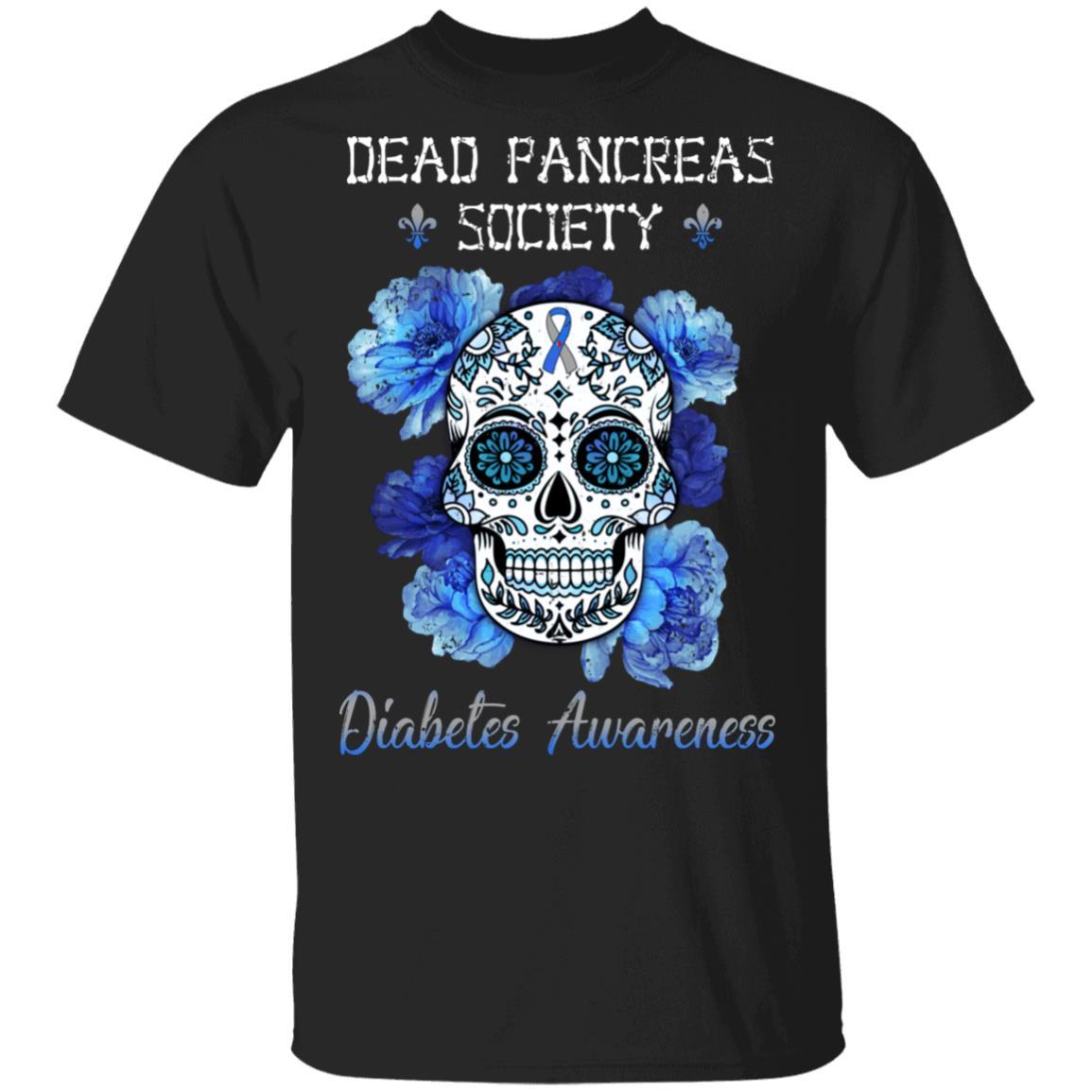 Dead Pancreas Society Sugar Skull Diabetes Awareness-T-Shirt & Hoodie-Classic T-Shirt-Black