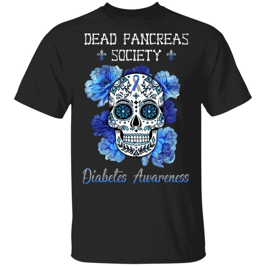 Dead Pancreas Society Sugar Skull Diabetes Awareness-T-Shirt & Hoodie-Classic T-Shirt-Black