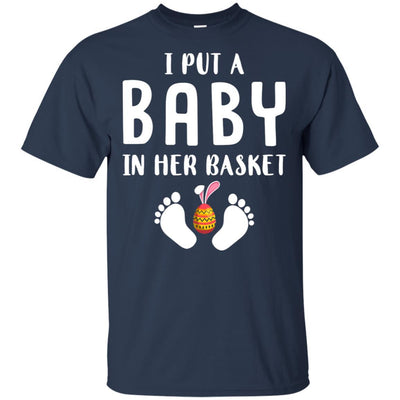 I Put A Baby In Her Basket Easter Pregnancy-T-Shirt & Hoodie-Classic T-Shirt-Navy