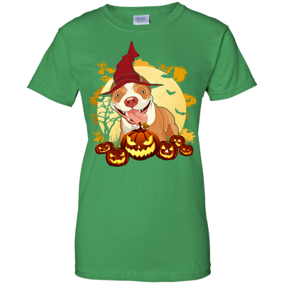 Pitbull Halloween Pumpkin-T-Shirt & Hoodie-Women's T-Shirt-Irish Green