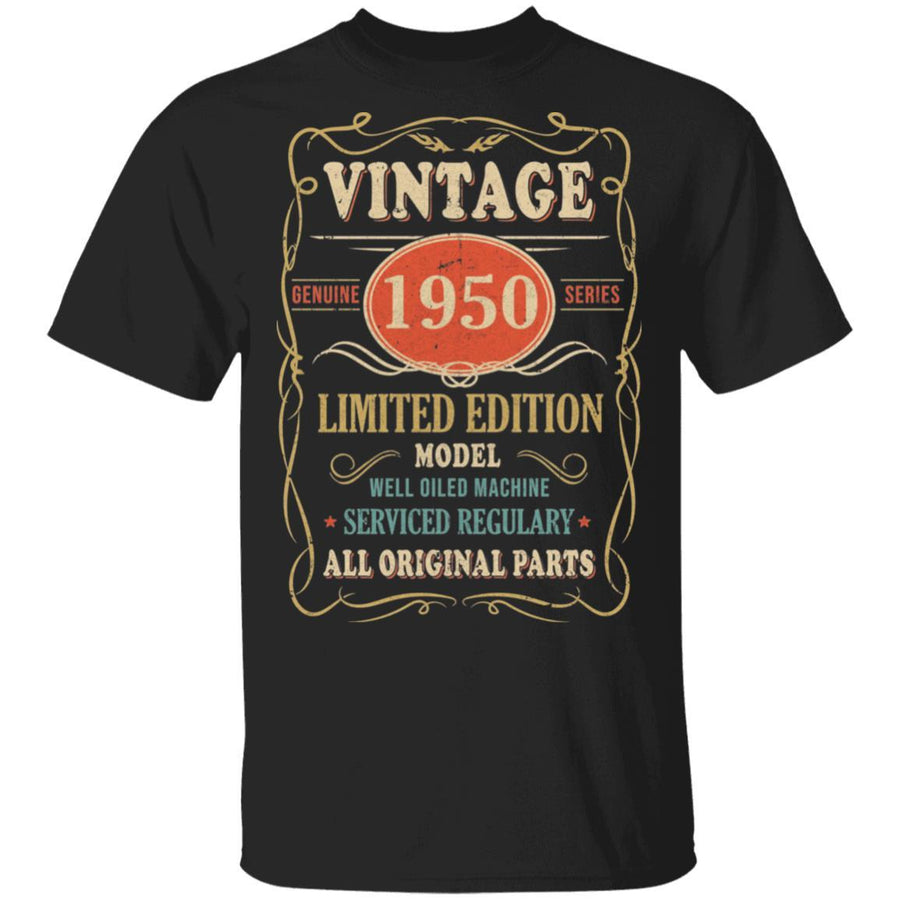 Vintage 1950 71th Birthday All Original Parts Gift-T-Shirt & Hoodie-Classic T-Shirt-Black