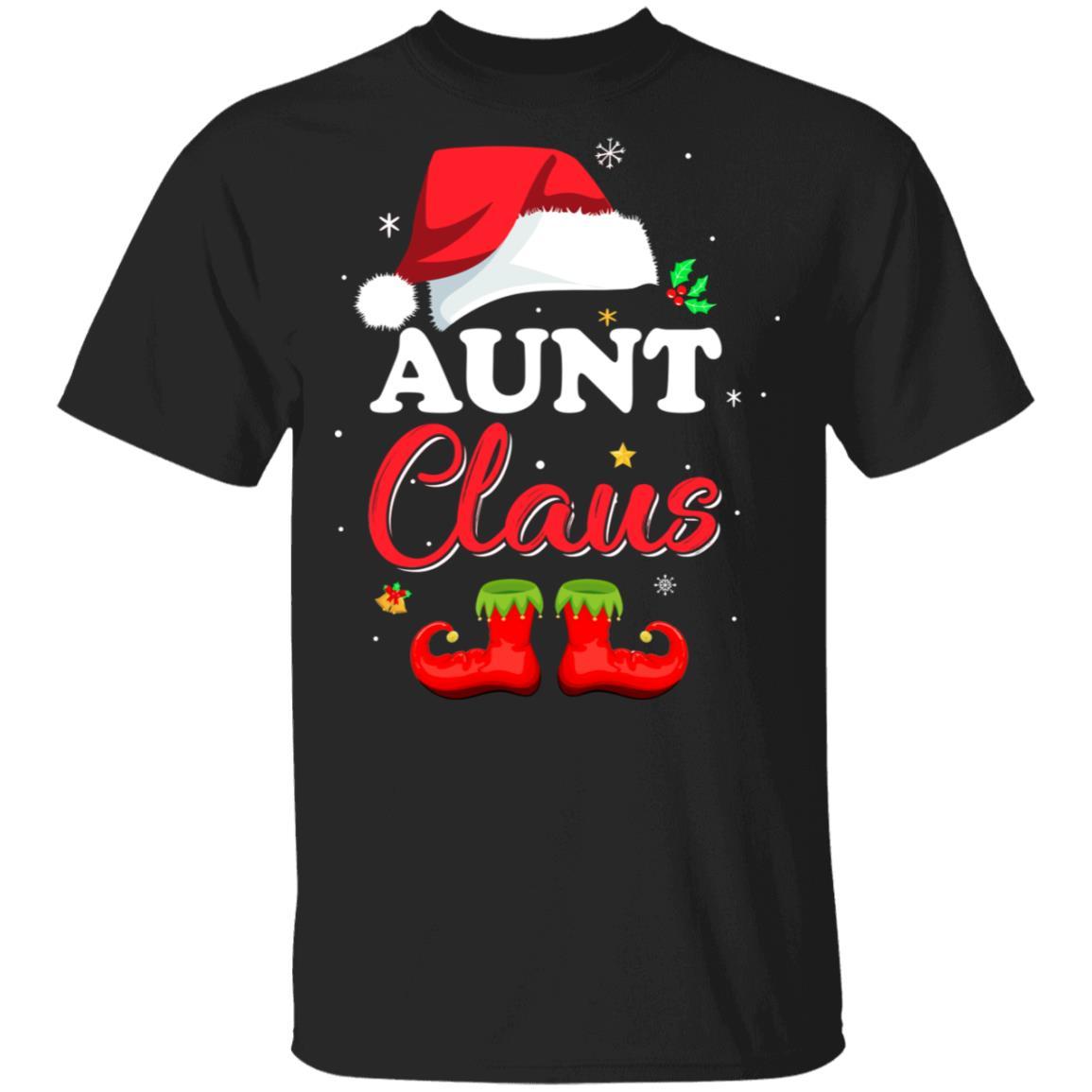 Santa Aunt Claus Matching Family Pajamas Christmas Gifts-T-Shirt & Sweatshirt-Classic T-Shirt-Black