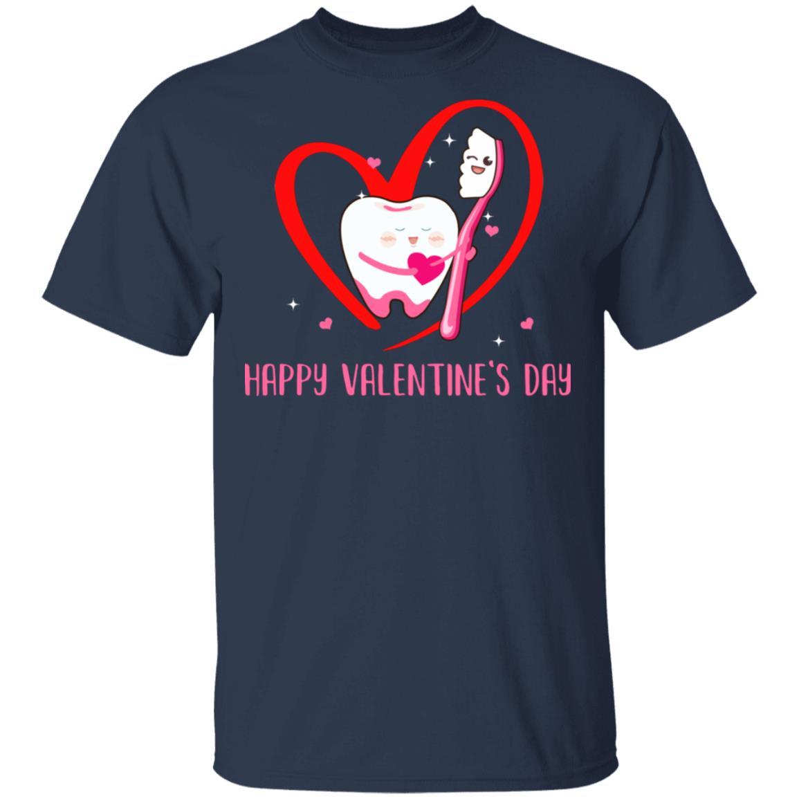 Tooth Hug Brush Teeth Dentist Valentine's Gift For Dental-T-Shirt & Hoodie-Classic T-Shirt-Navy