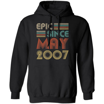 Epic Since May 2007 Vintage 14th Birthday Gifts-T-Shirt & Hoodie-Pullover Hoodie-Black