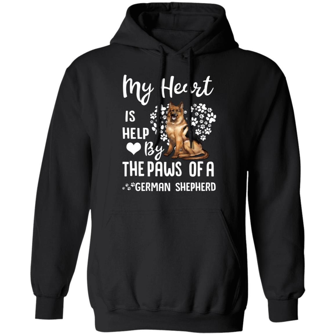My Heart Is Held By The Paws Of A German Shepherd Lover-T-Shirt & Hoodie-Pullover Hoodie-Black