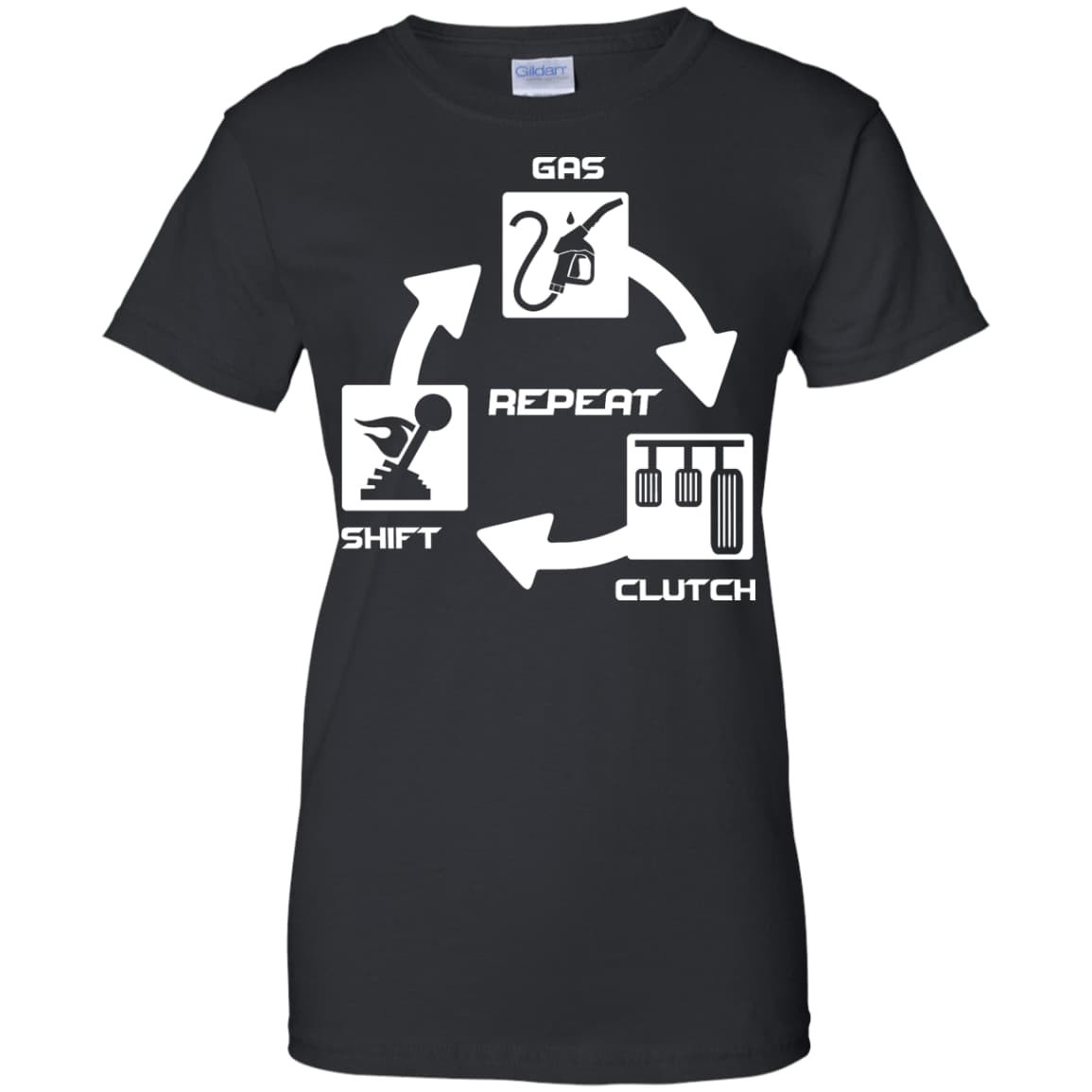 Gas Clutch Shift Repeat-T-Shirt & Hoodie-Women's T-Shirt-Black