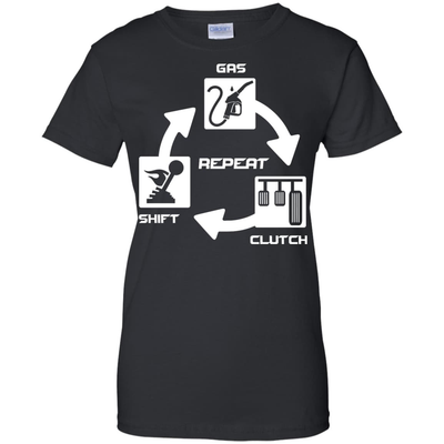 Gas Clutch Shift Repeat-T-Shirt & Hoodie-Women's T-Shirt-Black