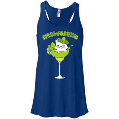 Meowgarita Margarita Cat Lover T Shirt-T-Shirt & Hoodie-Women's Flowy Racerback Tank-True Royal