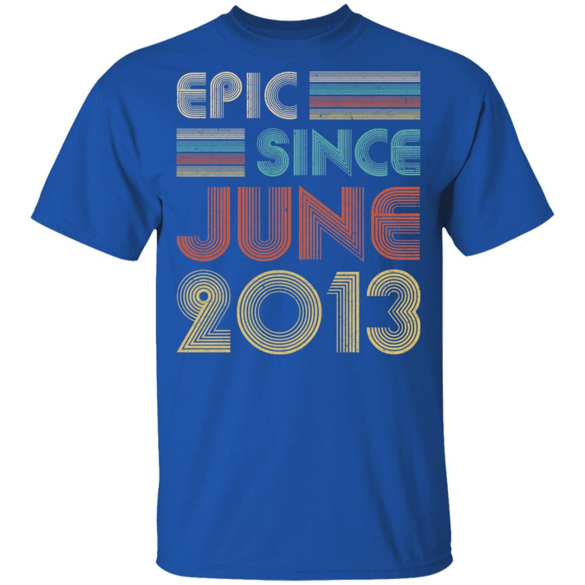 Epic Since June 2013 Vintage 8th Birthday Gifts Youth-Youth Shirt-Youth T-Shirt-Royal