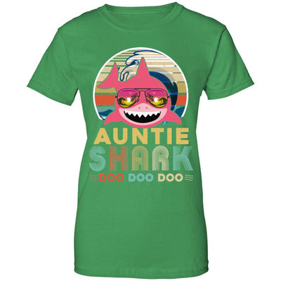 Retro Vintage Auntie Shark Doo Doo Doo-T-Shirt & Hoodie-Women's T-Shirt-Irish Green