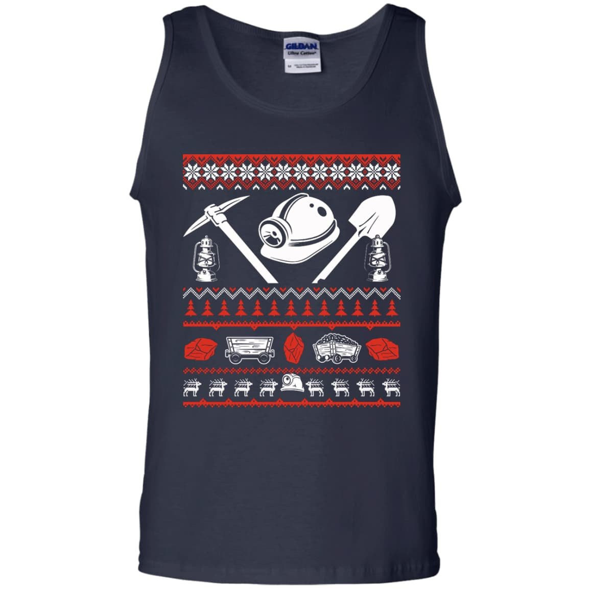 Coal Miner Christmas Sweater-T-Shirt & Hoodie-Unisex Tank-Navy