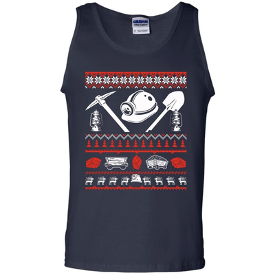Coal Miner Christmas Sweater-T-Shirt & Hoodie-Unisex Tank-Navy