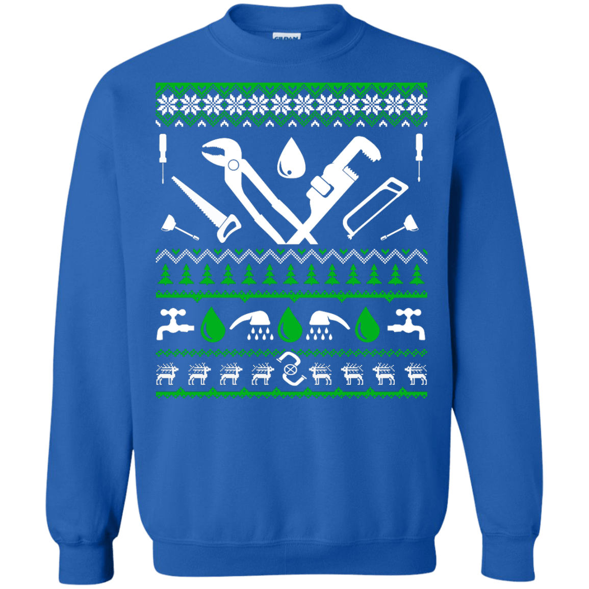 Plumber Christmas Sweater-T-Shirt & Hoodie-Crewneck Sweatshirt-Royal