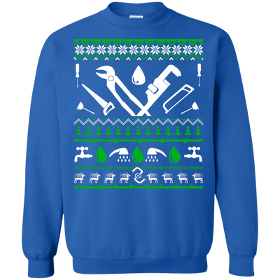 Plumber Christmas Sweater-T-Shirt & Hoodie-Crewneck Sweatshirt-Royal
