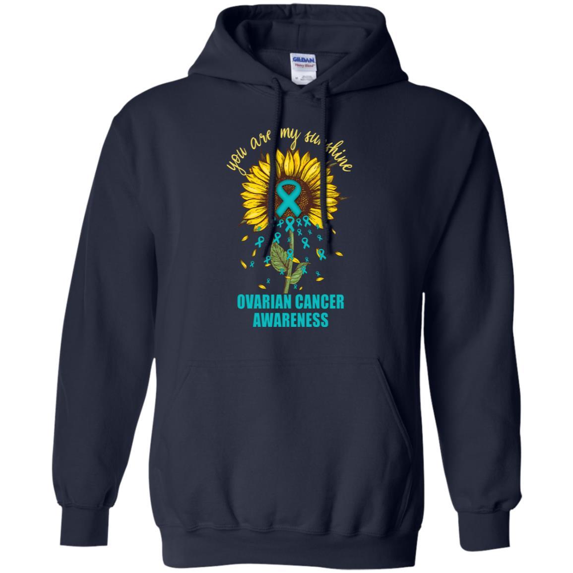 You Are My Sunshine Ovarian Cancer Awareness-T-Shirt & Hoodie-Pullover Hoodie-Navy