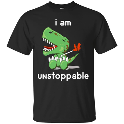 I Am Unstoppable Funny T-Rex Dinosaur-T-Shirt & Hoodie-Classic T-Shirt-Black