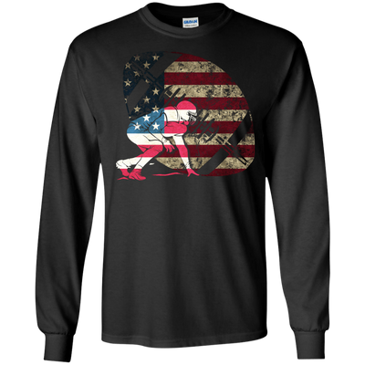 Tackle Football America Flag-T-Shirt & Hoodie-Long Sleeve T-Shirt-Black