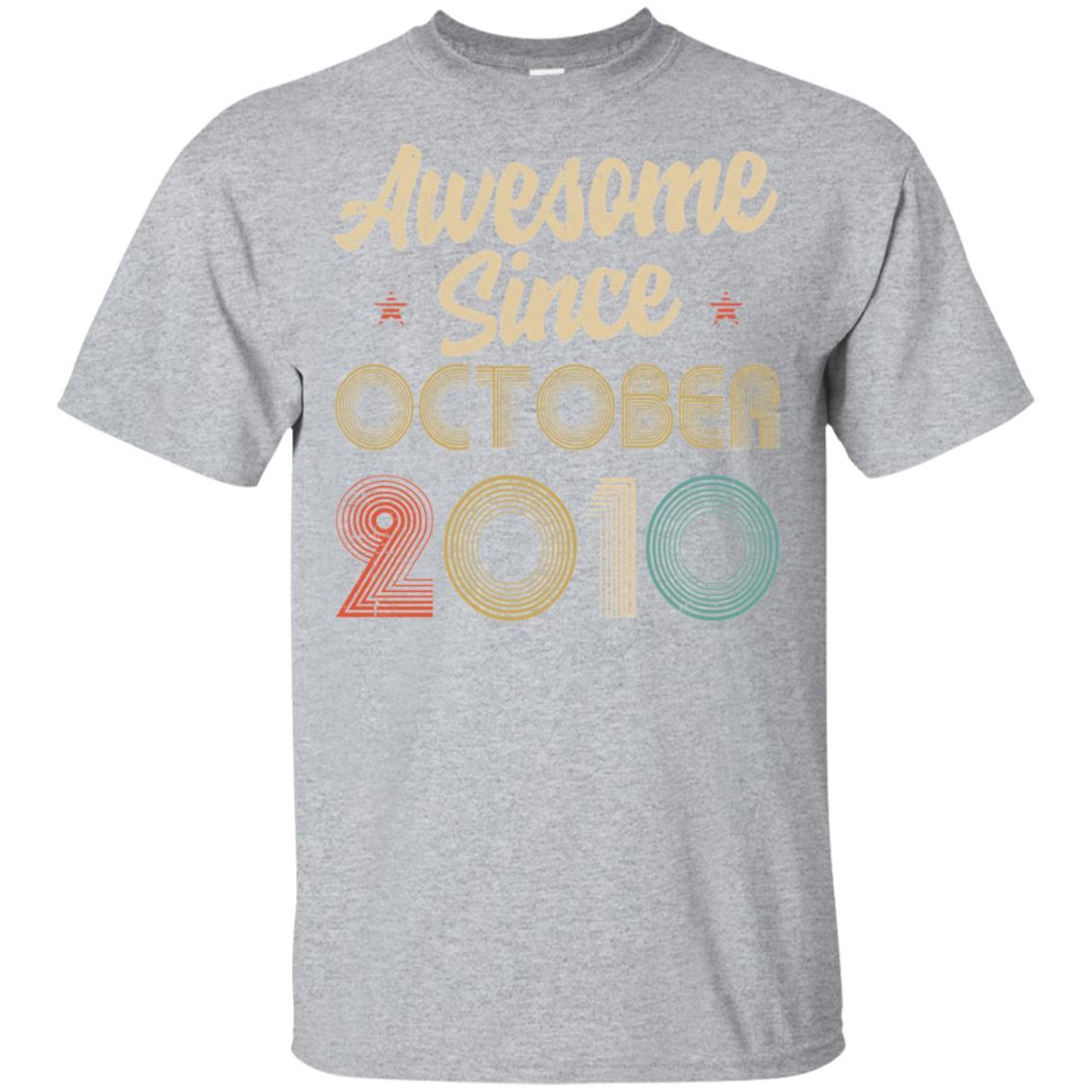 Awesome Since October 2010 Vintage 11th Birthday Gifts-T-Shirt & Hoodie-Classic T-Shirt-Sport Grey